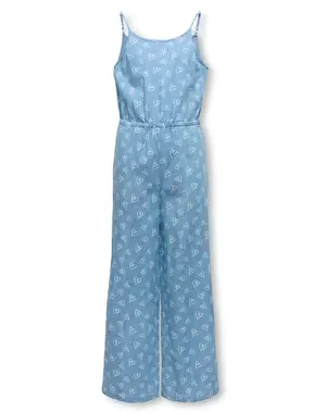 ONLY GIRLS ONLY - Vanja Hearts Jumpsuit - Medium Blue Denim