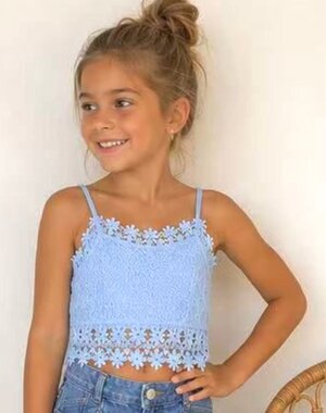  Lovely Lace Top - Light Blue