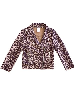  Soft Suedine Leopard Jacket - Brown