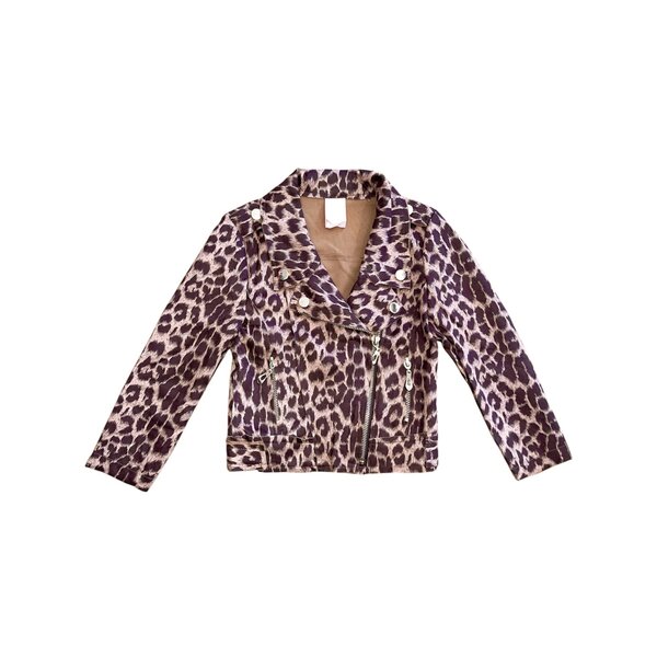 Soft Suedine Leopard Jacket - Brown