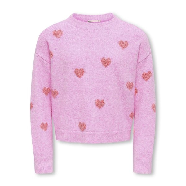 ONLY GIRLS Only - Rica Heart Sweater - Pink/Red
