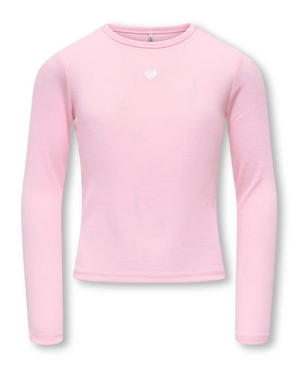 ONLY GIRLS Only - Elva Heart Longsleeve - Pink/White