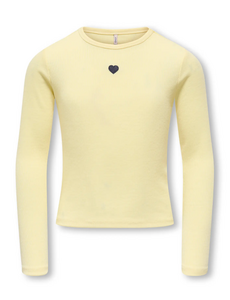 ONLY GIRLS Only - Elva Heart Longsleeve - Yellow/Night Sky