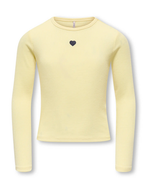 ONLY GIRLS Only - Elva Heart Longsleeve - Yellow/Night Sky
