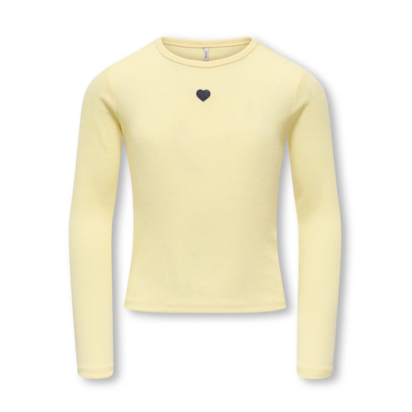 ONLY GIRLS Only - Elva Heart Longsleeve - Yellow/Night Sky