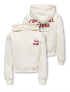 ONLY GIRLS Only - Fun Club Hoodie - White/Bordeaux