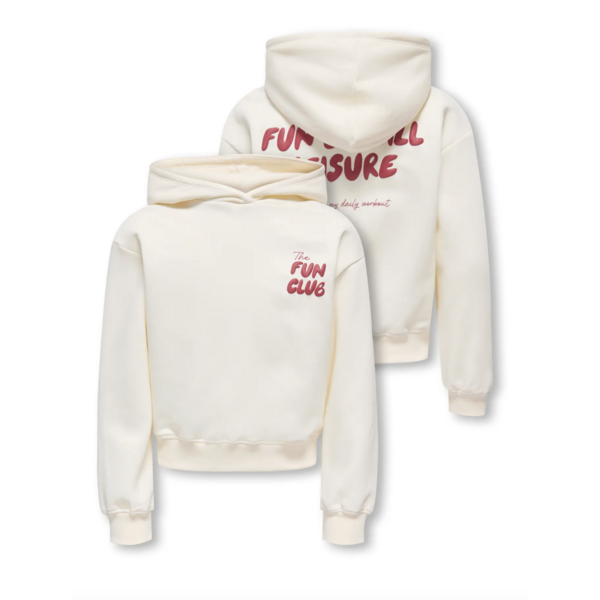 ONLY GIRLS Only - Fun Club Hoodie - White/Bordeaux