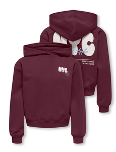 ONLY GIRLS Only - NYC Hoodie - Bordeaux/White