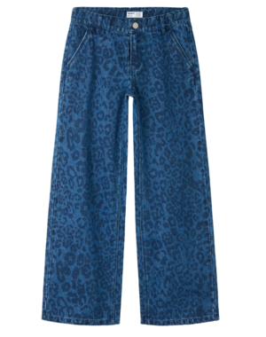 NAME IT Name It - Leopard Wide Jeans - Dark Blue