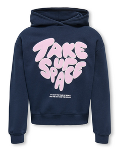 ONLY GIRLS Only - Take Up Space Hoodie - Navy/Pink