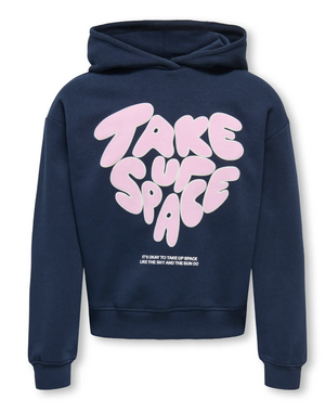 ONLY GIRLS Only - Take Up Space Hoodie - Navy/Pink