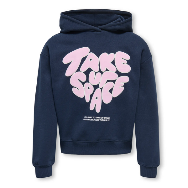 ONLY GIRLS Only - Take Up Space Hoodie - Navy/Pink