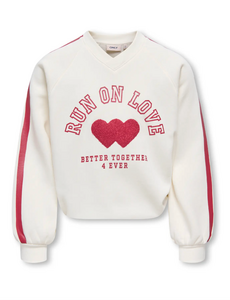 ONLY GIRLS Only - Coletta Crop Sweater - White/Bordeaux Red