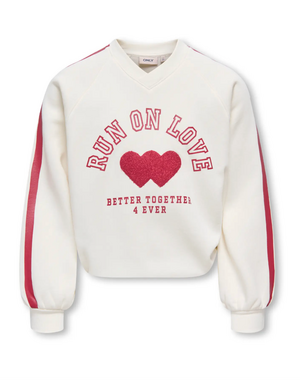 ONLY GIRLS Only - Coletta Crop Sweater - White/Bordeaux Red