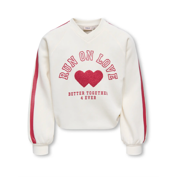 ONLY GIRLS Only - Coletta Crop Sweater - White/Bordeaux Red