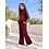 Leopard Striped Set - Bordeaux