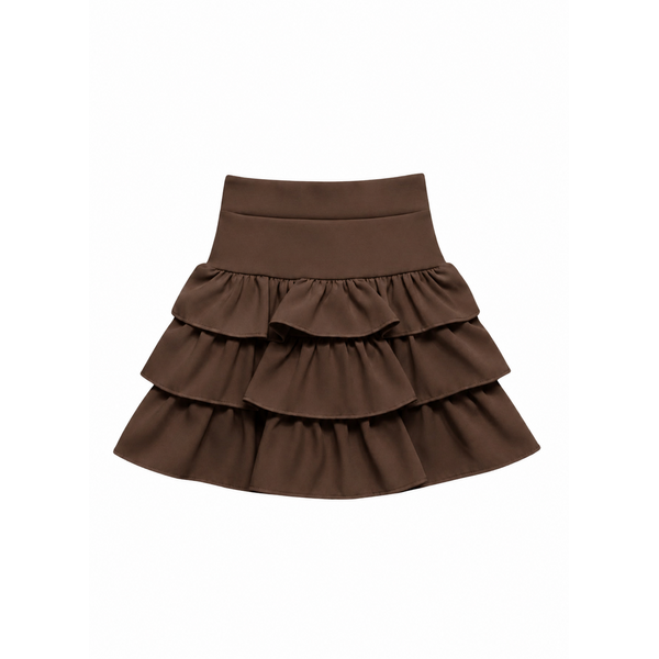 Ibiza Ruffle Skort - Brown