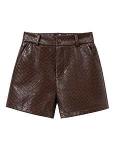  Stylish Leather Short - Brown