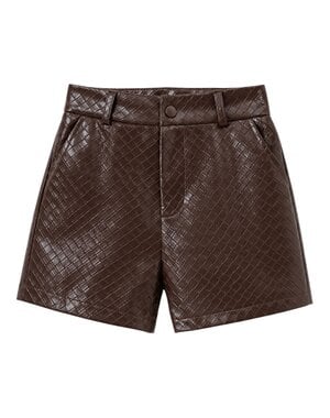  Stylish Leather Short - Brown