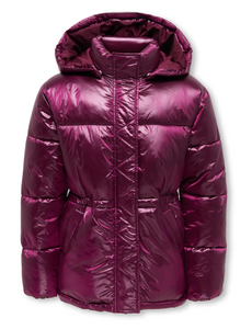 ONLY GIRLS Only - Shiny Puffer Coat - Bordeaux