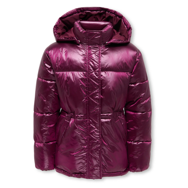 ONLY GIRLS Only - Shiny Puffer Coat - Bordeaux