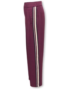ONLY GIRLS Only - Sporty Striped Pants - Fig Bordeaux