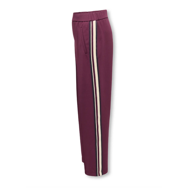 ONLY GIRLS Only - Sporty Striped Pants - Fig Bordeaux