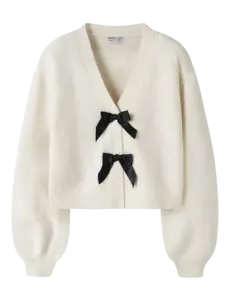 NAME IT Name It - Rina Vest with Black Bows - Off White