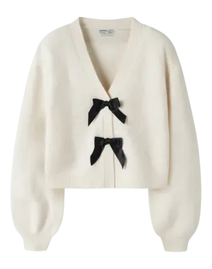 NAME IT Name It - Rina Vest with Black Bows - Off White