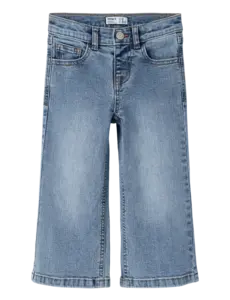 NAME IT Name it - Rose Pocket Heart Wide Jeans - Medium Blue