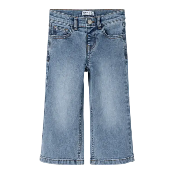NAME IT Name it - Rose Pocket Heart Wide Jeans - Medium Blue