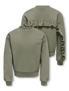 ONLY GIRLS Only - Annie Back Ruffle Sweater - Army Green