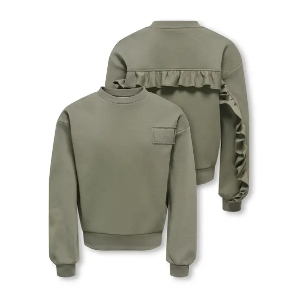 ONLY GIRLS Only - Annie Back Ruffle Sweater - Army Green