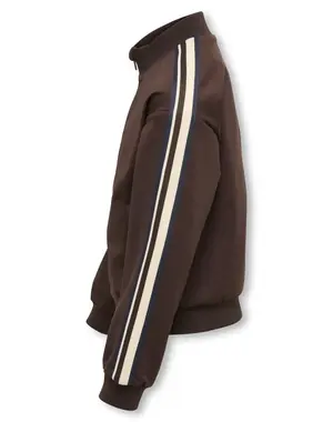 ONLY GIRLS Only - Sporty Striped Jacket Vest - Coffee Brown