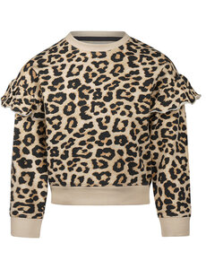 KOKO NOKO Koko Noko - Leopard Ruffle Jogging Sweater - Beige