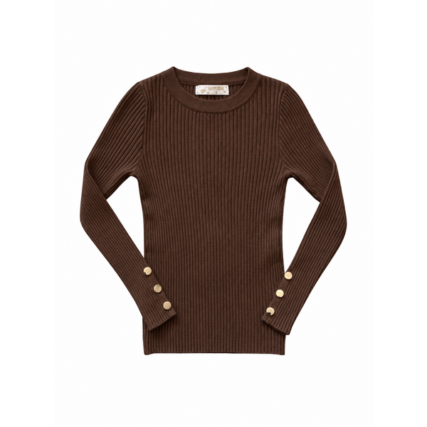 Nova Button Top - Brown