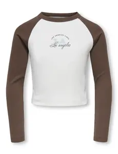 ONLY GIRLS Only - Lucky Los Angeles Longsleeve Top - Brown/Off White