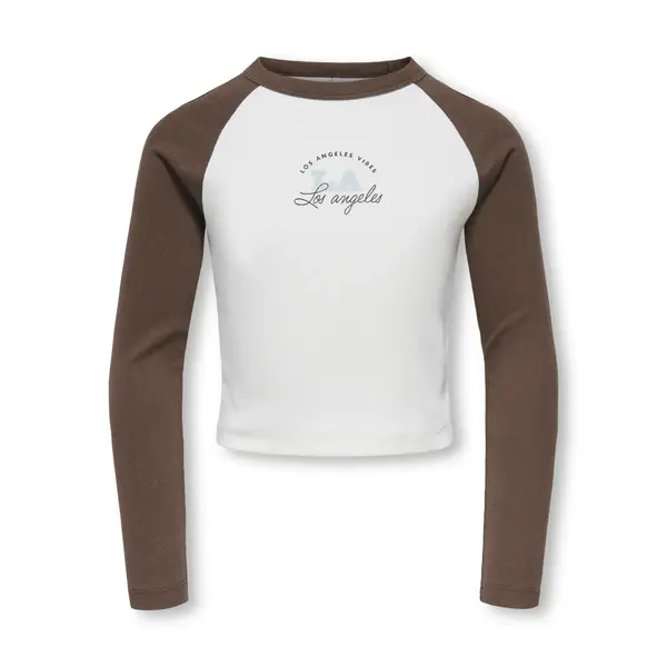 ONLY GIRLS Only - Lucky Los Angeles Longsleeve Top - Brown/Off White