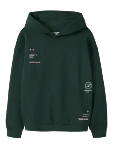 NAME IT Name It -  Adventurous Sweat Hoodie - Deep Green/Pink