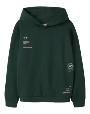 NAME IT Name It -  Adventurous Sweat Hoodie - Deep Green/Pink