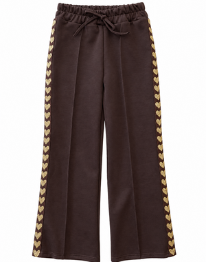  Sporty Heart Pants - Brown/Gold