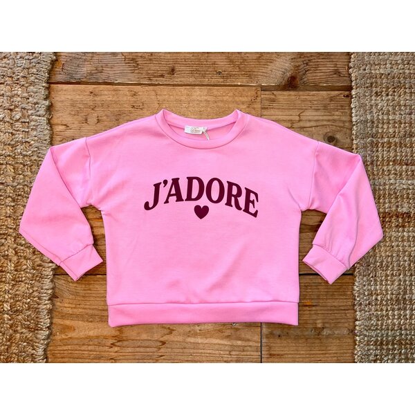 J'adore Sweater with Heart - Pink/Bordeaux