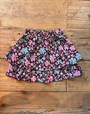  Flower Layer Skirt - Pink/Ocean Mint