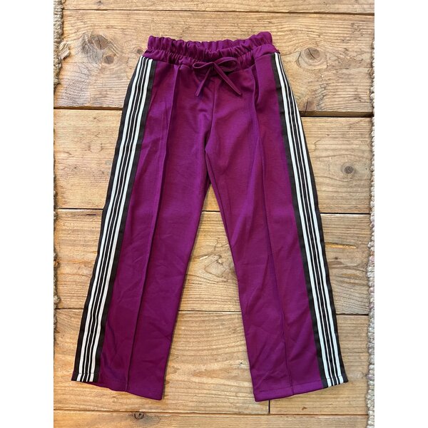 Comfy Striped Bies Pants - Magenta