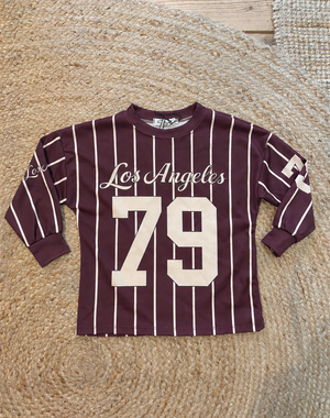  Los Angeles 79 Longsleeve Sweater - Fig Bordeaux/Beige