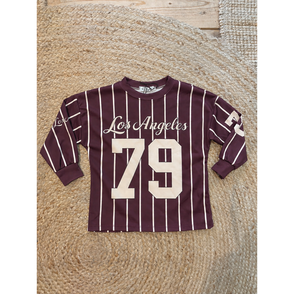 Los Angeles 79 Longsleeve Sweater - Fig Bordeaux/Beige