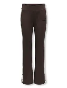 ONLY GIRLS Only - Ada Sporty Flared Pants with Buttons - Coffee Bean/Creme