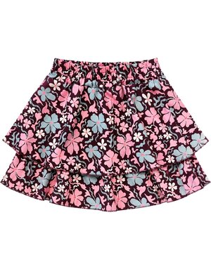  Flower Layer Skirt - Pink/Ocean Mint