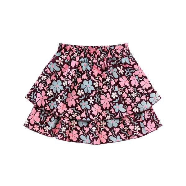 Flower Layer Skirt - Pink/Ocean Mint