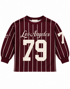  Los Angeles 79 Longsleeve Sweater - Fig Bordeaux/Beige